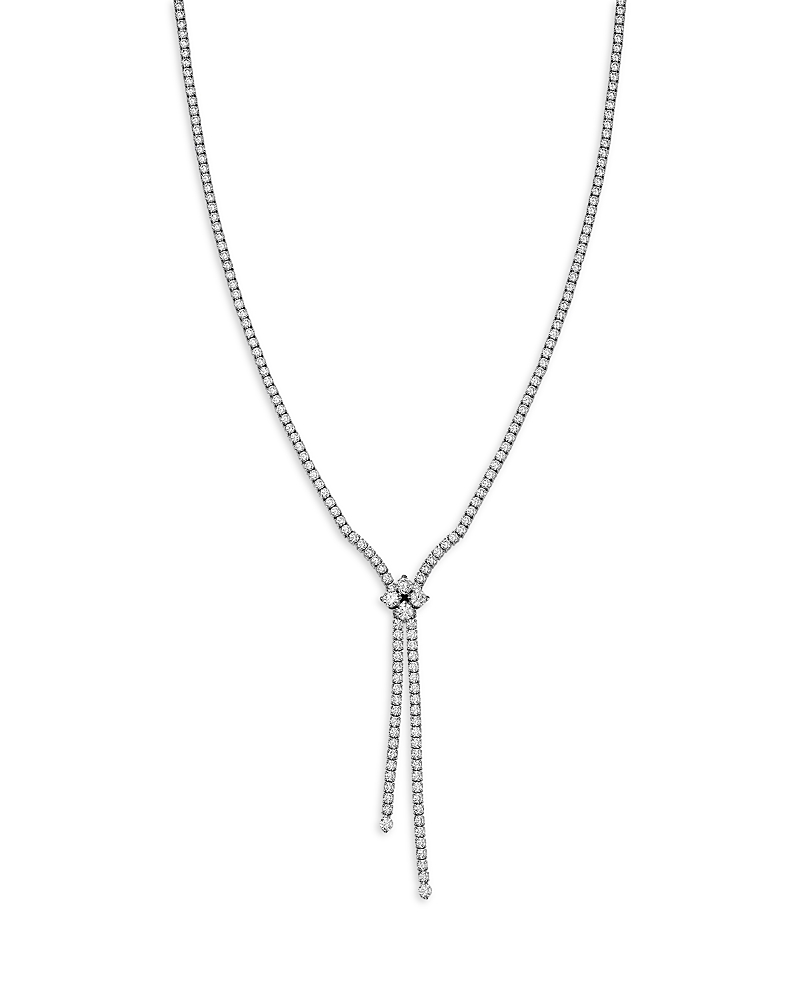 Roberto Coin Diamond Flower Lariat Necklace In 18k White Gold, 9.38 Tcw In Gold