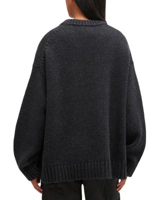 Chunky Mixed Wool-Blend Crewneck Sweater
