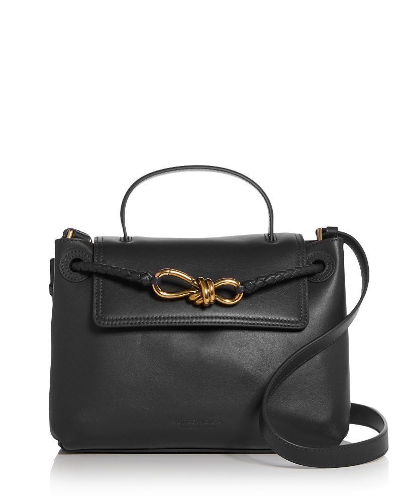 Bottega Veneta Small Ciao Ciao Knot Detail Leather Top Handle Bag In Black