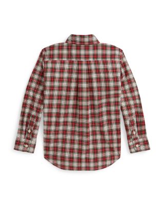 Boys' Plaid Cotton Poplin Shirt - Little Kid