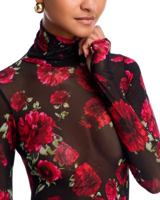 Zadie Floral Print Mesh Top