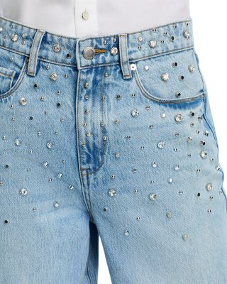 High Rise Wide Leg Jeans in Diamonds In The Sky