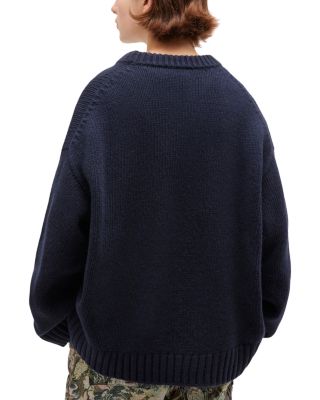 Chunky Mixed Wool-Blend Crewneck Sweater