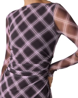 Check Mesh Dress