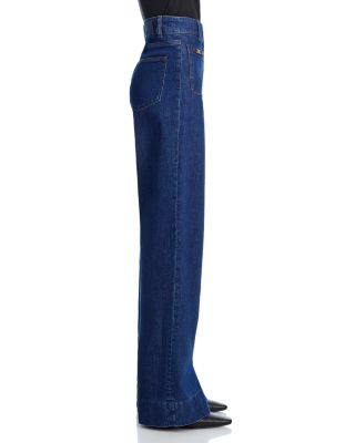 Sasha High Rise Patch Pocket Wide Leg Jeans in Enfield