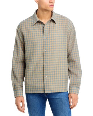 Light Wool Plaid Button Down Shirt 