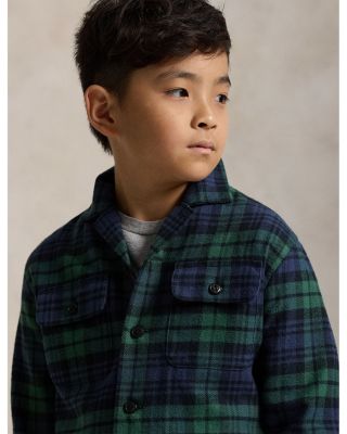 Boys' Plaid Cotton Flannel Camp Shirt - Big Kid