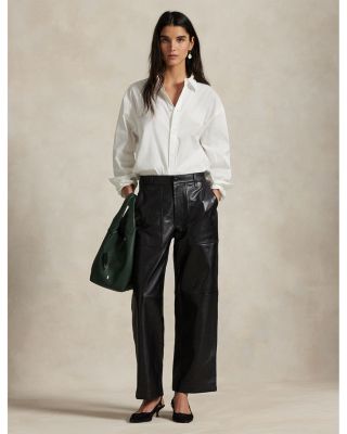 The Leather Wide Leg Crop Ricky Pant