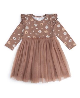 Girls&#39; Ditsy Fall Floral Long Sleeve Tutu Dress - Little Kid, Big Kid
