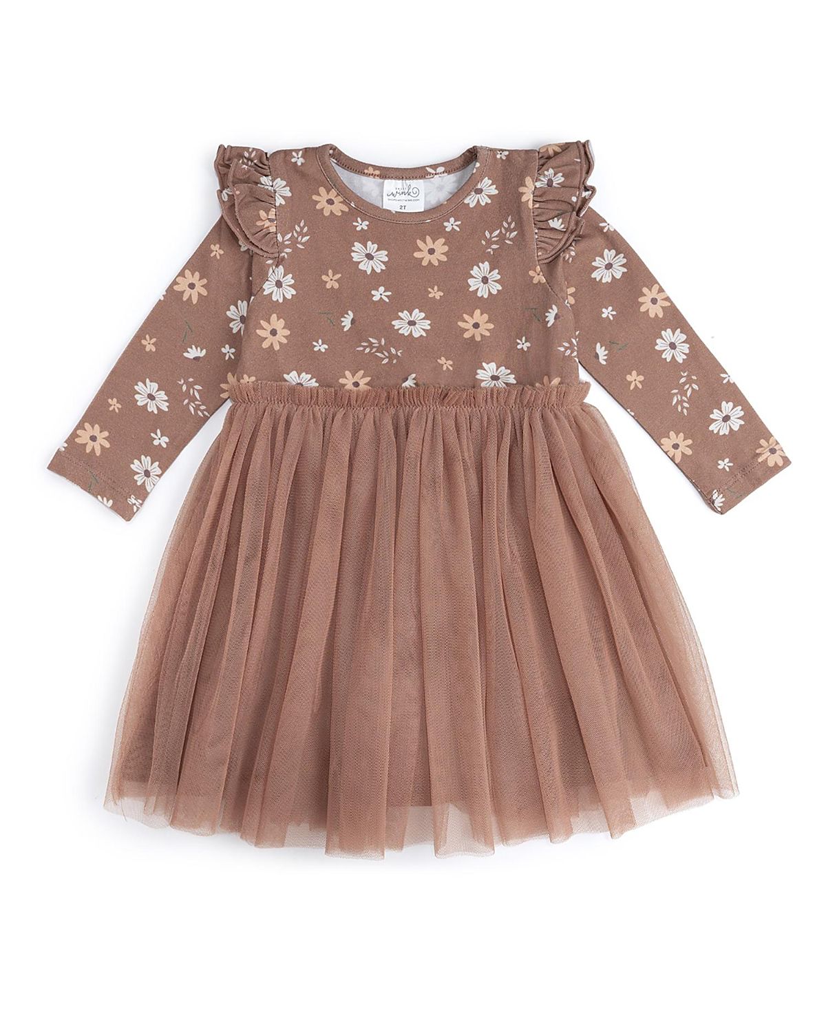 Sweet Wink Girls' Ditsy Fall Floral Long Sleeve Tutu Dress - Little Kid, Big Kid