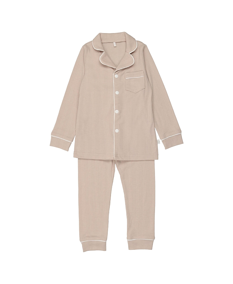 Pouf Baby Girls' Ribbed Grandpa Pj Set - Baby In Brown