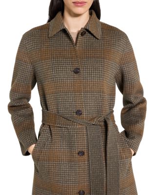 Wool &amp; Cashmere Plaid Classic Collar Coat