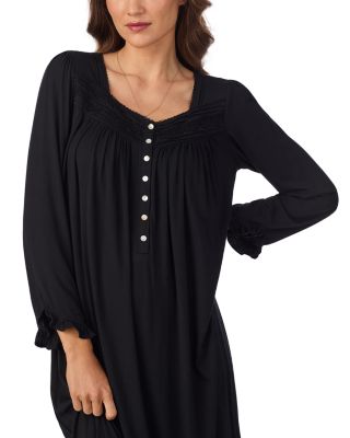 Iconic Black Long Sleeve Long Nightgown
