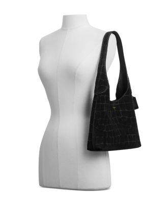 Croc Embossed Leather Brooklyn Shoulder Bag 28
