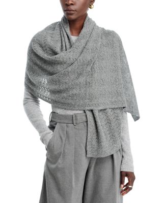 100% Cashmere Pointelle Oversized Blanket Scarf - Exclusive