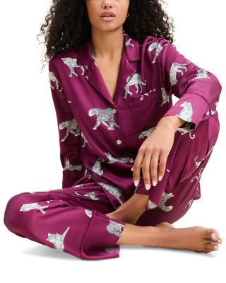 Silk Merlot Panther Pajama Set