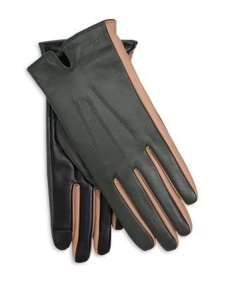 Colorblock Leather Gloves