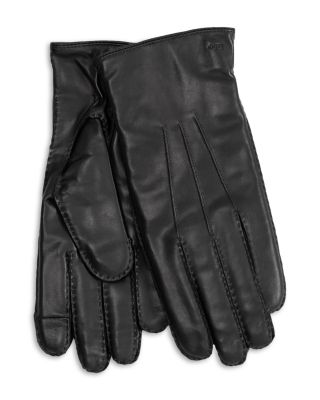 Stitch Detail Leather Tech Gloves