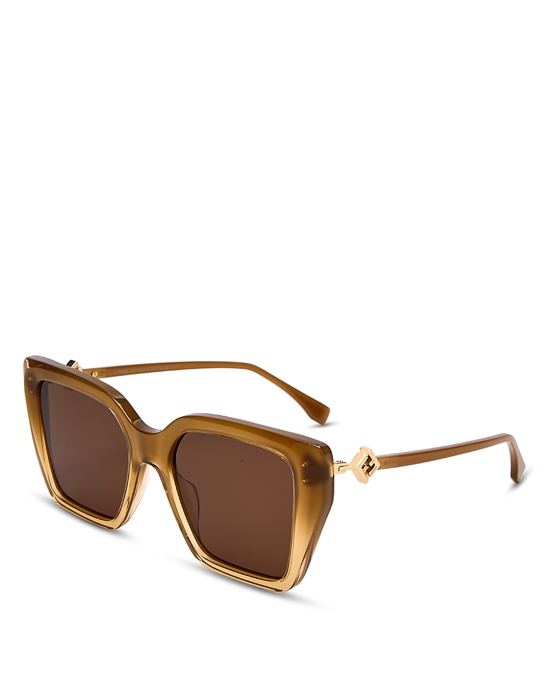 Fendi Ff Diamonds 54mm Gradient Square Sunglasses In Brown
