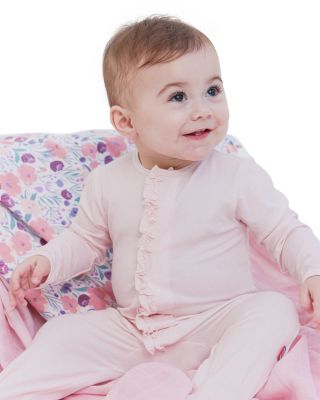 Girls' Pin Dot Ruffled Placket Footie - Baby