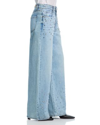 High Rise Wide Leg Jeans in Diamonds In The Sky