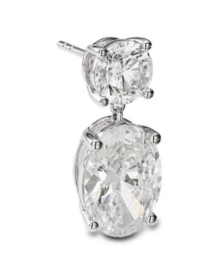 Luxe Collection Certified Lab Grown Diamond Classic Drop Earrings in 14K White Gold, 8.0 tcw