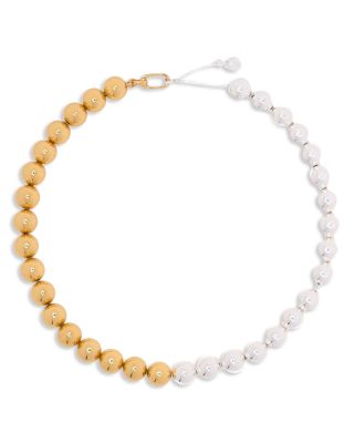 Two-Tone Sphere Choker Necklace, 16.5&amp;quot;
