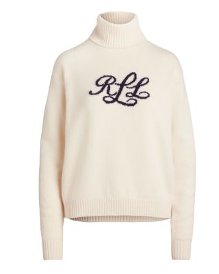 Logo Cashmere Turtleneck Sweater