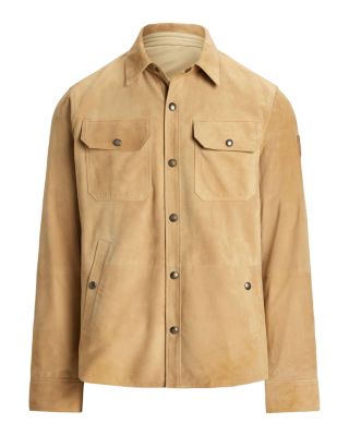 Reversible Suede Taffeta Shirt Jacket