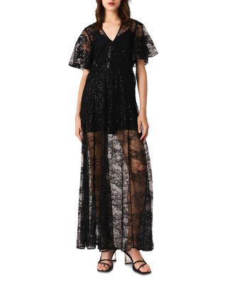 Sequin Lace Maxi Dress