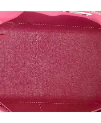 Kelly 32 Handbag Pink Epsom with Palladium Hardware