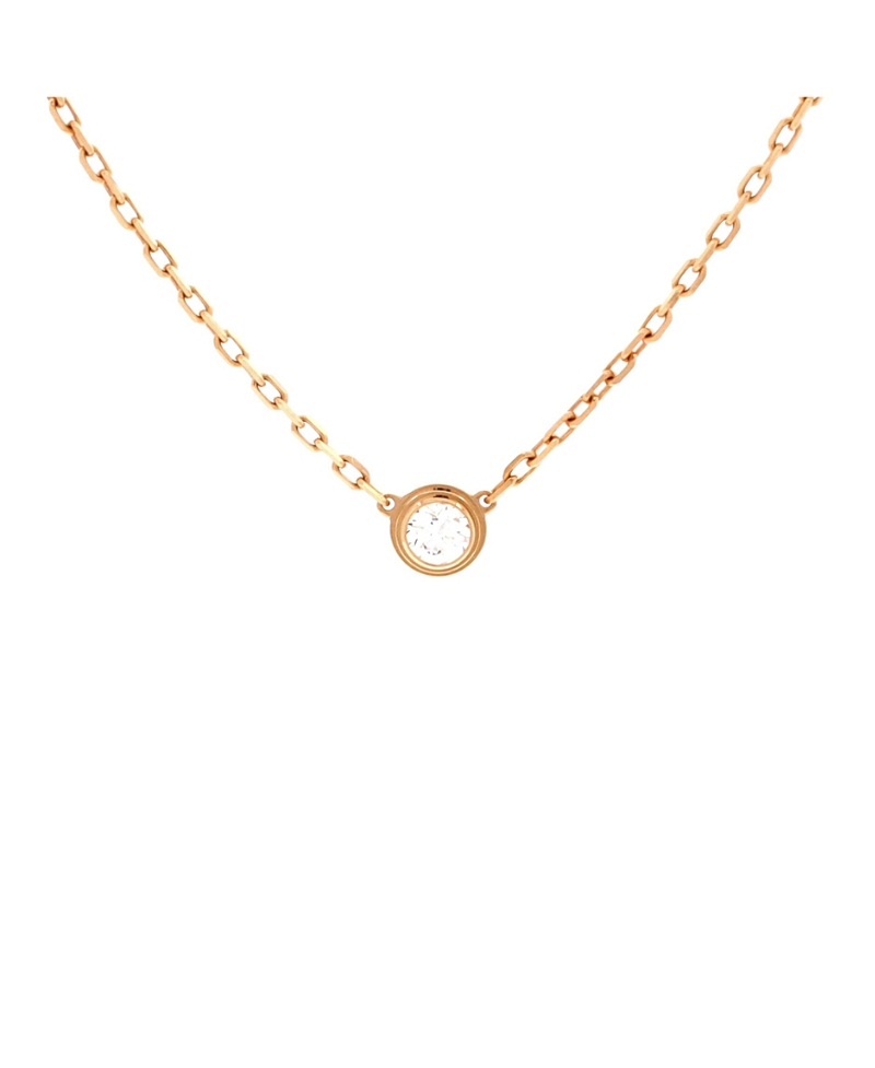 Pre-owned Pre-owned Cartier Cartier Small Cartier D'amour Pendant Necklace 18k Rose Gold With Diamond, 16 - 14.75