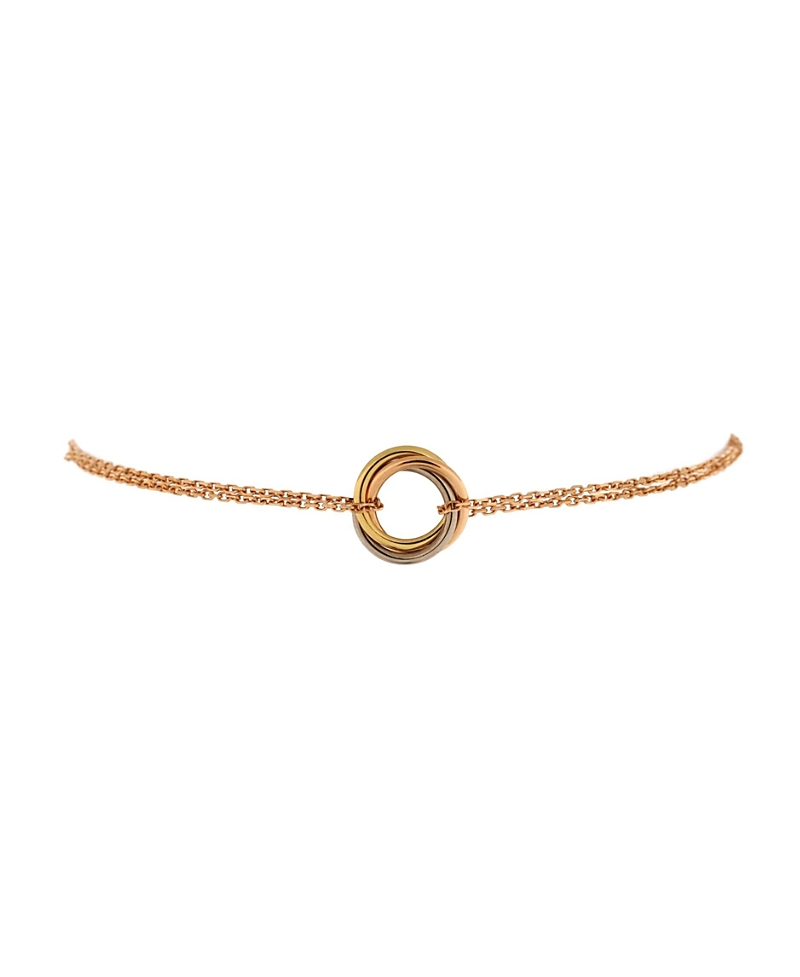 Pre-owned Pre-owned Cartier Cartier Trinity Chain Bracelet 18k Tricolor Gold