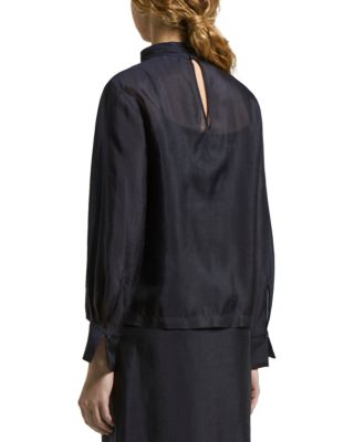 Back Button Collar Blouse