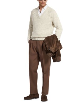 Cotton & Wool Pleated Pants