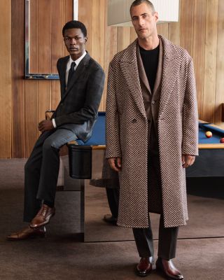 Oversized Tweed Chevron Coat