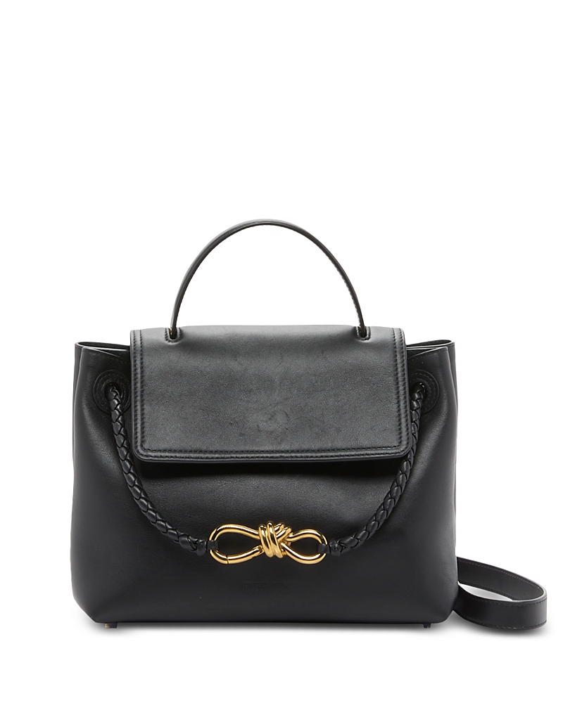 Bottega Veneta Small Ciao Ciao Knot Detail Leather Top Handle Bag In Black