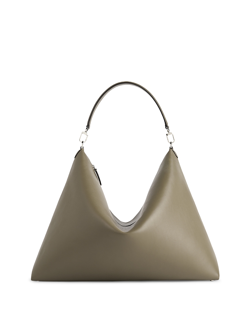Totême Bevel Grained Leather Shoulder Bag In Gray