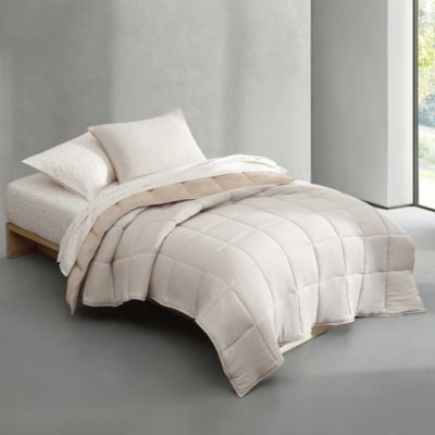 Solid Washed Reversible Plush 5 Piece Comforter Set, Twin/ Twin XL