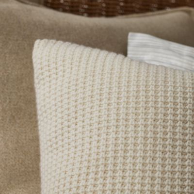 Reese Waffle-Knit Wool Throw Pillow, 20&amp;quot; x 20&amp;quot;