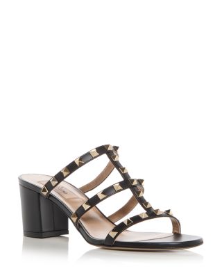 Valentino Garavani Women's Rockstud Block Heel Slide Sandals