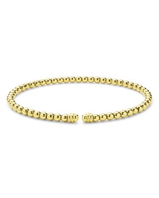 18K Yellow Gold Caviar Gold Beaded Cuff Bracelet