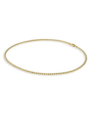18K Yellow Gold Caviar Gold Beaded Collar Necklace, 18"