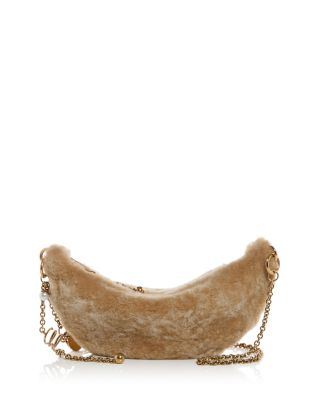 Chlo&eacute; Halfmoon Mini Icons Shearling Shoulder Bag