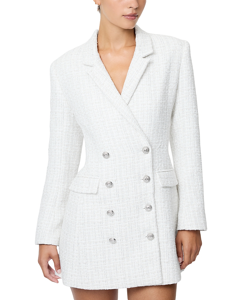 French Connection Scattered Tinsel Long Sleeve Double Breasted Minidress In Multi