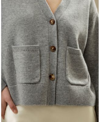 Cropped Wool-Cashmere Blend Cardigan