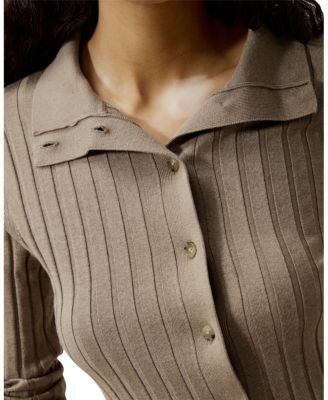 Ribbed Silk-Cashmere Blend Cardigan