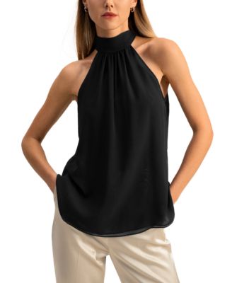 Silk Georgette Halter Neck Top
