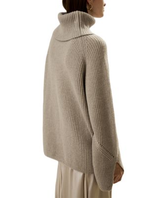Oversized Merino Wool Sweater with Slit Sleeves