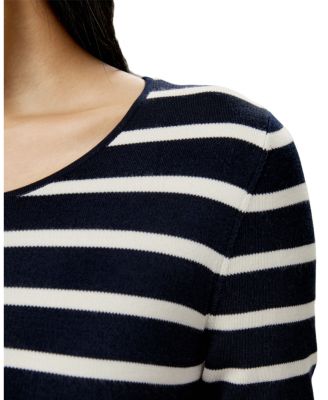 Silk Striped Cropped Knit Top